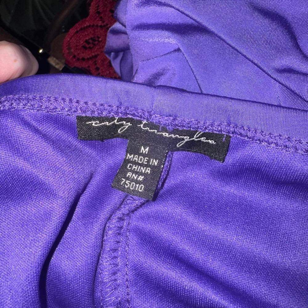 Purple Rhinestone Ruched Bodycon Dress - Picture 5 of 5